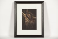 Lot 1844 - * PETER HOWSON OBE, CHRIST ON THE CROSS mixed...