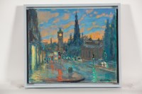 Lot 1970 - HENRY KONDRACKI, PRINCES STREET EVENING II oil...