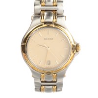 Lot 1032 - GENTLEMAN'S BI COLOUR GUCCI WRIST WATCH the...