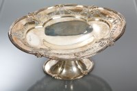 Lot 1 - EDWARDIAN SILVER OVAL COMPORT with pierced...