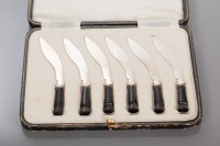 Lot 16 - EDWARDIAN SILVER MINIATURE KUKRI BUTTER KNIVES...