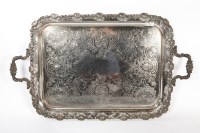 Lot 17 - VICTORIAN SILVER PLATED RECTANGULAR...