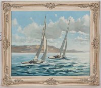 Lot 94 - NORMAN S. MCNEIL, DRAGONS - INTO THE SEA oil...