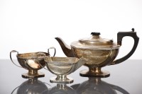 Lot 30 - GEORGE V SILVER THREE PIECE TEA SERVICE...