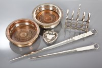 Lot 58 - SMALL SILVER HEART SHAPED PIN TRAY together...