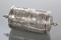 Lot 63 - EARLY 20TH CENTURY INDIAN SILVER SCROLL HOLDER...