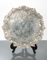 Lot 67 - GEORGE II SILVER SERPENTINE CIRCULAR TRAY with...