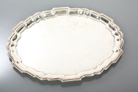 Lot 68 - 20TH CENTURY OVAL SILVER PIE CRUST TRAY...