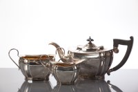 Lot 70A - SILVER THREE PIECE TEA SERVICE comprising...