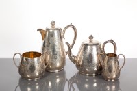 Lot 71 - VICTORIAN SILVER FOUR PIECE TEA SERVICE with...