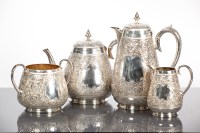 Lot 75 - VICTORIAN SILVER FOUR PIECE TEA SERVICE of...