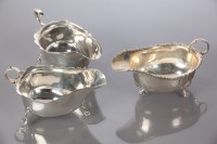 Lot 76A - PAIR OF SILVER SAUCEBOATS the pair with...