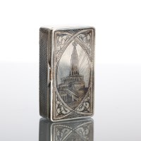 Lot 79 - RUSSIAN NIELLO SILVER BOX the hinged lid...