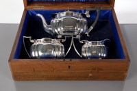 Lot 82A - VICTORIAN SILVER THREE PIECE TEA SERVICE of...