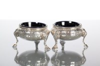 Lot 89 - PAIR OF VICTORIAN SILVER PARCEL GILT BUN SALTS...