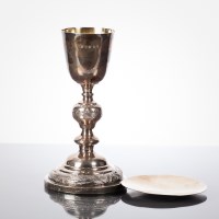 Lot 100A - VICTORIAN IRISH SILVER CHALICE AND PATEN the...