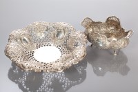 Lot 102 - EDWARDIAN SILVER PIERCED CAKE DISH of...