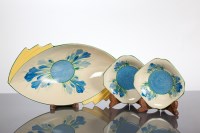 Lot 122 - CLARICE CLIFF BIZARRE BLUE CROCUS PATTERN DISH...