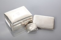 Lot 133 - SILVER RECTANGULAR CIGARETTE BOX engraved with...