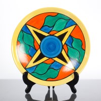 Lot 137 - CLARICE CLIFF BIZARRE PLATE of circular form...