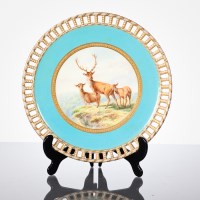 Lot 149 - ROYAL WORCESTER CIRCULAR PLATE painted with a...