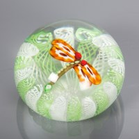 Lot 153 - PAUL YSART STYLE DRAGONFLY GLASS PAPERWEIGHT...