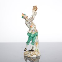 Lot 159 - 19TH CENTURY MEISSEN GILT PORCELAIN FIGURE OF...