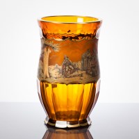 Lot 183 - EARLY 20TH CENTURY BOHEMIAN GILT AMBER GLASS...