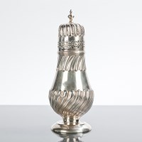 Lot 52 - 20TH CENTURY SILVER CASTER of spiral fluted...