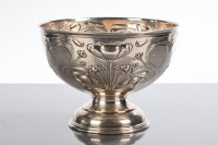 Lot 100 - ART NOUVEAU SILVER PEDESTAL VASE embossed with...