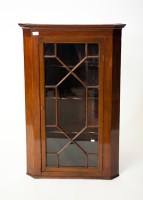 Lot 197 - VICTORIAN MAHOGANY CORNER CUPBOARD with single...