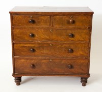 Lot 207 - VICTORIAN MAHOGANY CHEST OF DRAWERS with two...