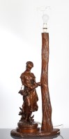 Lot 250 - EARLY 20TH CENTURY PATINATED SPELTER STANDING...