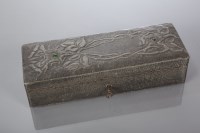 Lot 285C - ART NOUVEAU EMBOSSED PEWTER GLOVE BOX the...