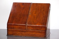 Lot 294 - VICTORIAN MAHOGANY STATIONARY BOX with twin...