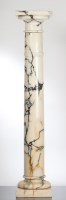 Lot 300 - VARIEGATED WHITE MARBLE COLUMN JARDINIERE...