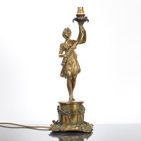 Lot 314 - EARLY 20TH CENTURY BRASS FIGURAL TABLE LAMP in...