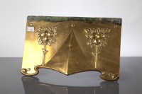 Lot 359 - ART NOUVEAU BRASS FIREPLACE HOOD modelled in...