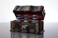 Lot 385 - 19TH CENTURY CASED SET OF THREE GLASS PERFUME...