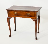 Lot 391 - GEORGE III MAHOGANY LOWBOY with single drawer,...