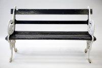 Lot 403 - VICTORIAN CAST IRON GARDEN BENCH with...