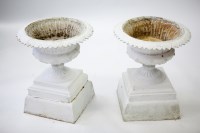 Lot 404 - PAIR OF EARLY 20TH CENTURY WHITE PAINTED CAST...