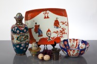 Lot 410 - JAPANESE KUTANI TRAY AND JAPANESE IMARI BOWL...