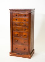 Lot 437 - VICTORIAN MAHOGANY SECRETAIRE WELLINGTON CHEST...