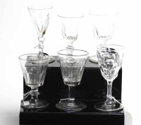 Lot 509 - THREE 19TH CENTURY WINE GLASSES each with...