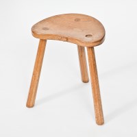 Lot 388 - ROBERT 'MOUSEMAN' THOMSON OAK PEG STOOL with...