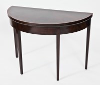 Lot 400 - VICTORIAN MAHOGANY CROSSBANDED DEMILUNE TEA...