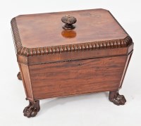 Lot 402 - WILLIAM IV MAHOGANY WINE COOLER with gadrooned...