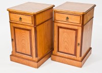 Lot 403 - PAIR OF VICTORIAN BEDSIDE CUPBOARDS 76cm high,...