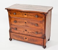 Lot 408 - VICTORIAN MAHOGANY SERPENTINE CHEST with four...